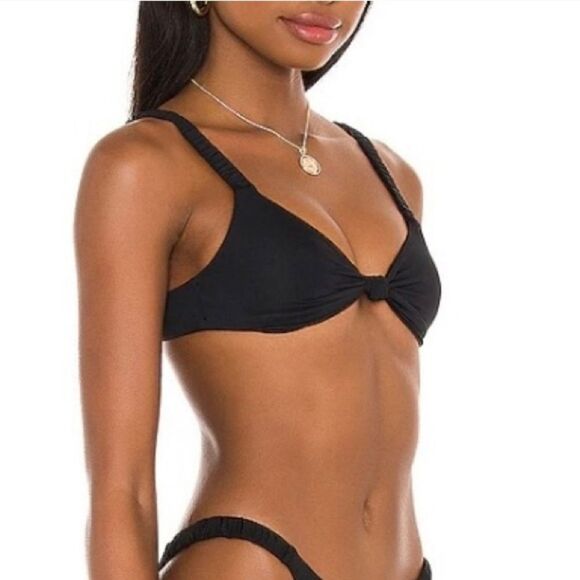 Vitamin A Black ZURI Bikini Top Size 6/S Sold out Online - Picture 2 of 13